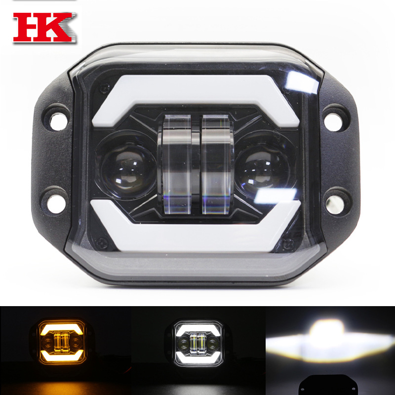 Azure LED φανάρι ομίχλης για εκτός δρόμου — Angel Eye, τετράγωνο, Z0132, 40W, 10-100V, 122x92 mm, 6500K, 30.000 h