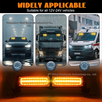 Αυτοκινητό LED φως προειδοποίησης One-to-Two, 20 LED, για παρμπρίζ, αντί-φαρο υψηλών δεικτών, LED υψηλής φωτεινότητας, αλουμινένιο περίβλημα