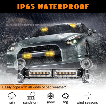 Αυτοκινητό LED φως προειδοποίησης One-to-Two, 20 LED, για παρμπρίζ, αντί-φαρο υψηλών δεικτών, LED υψηλής φωτεινότητας, αλουμινένιο περίβλημα