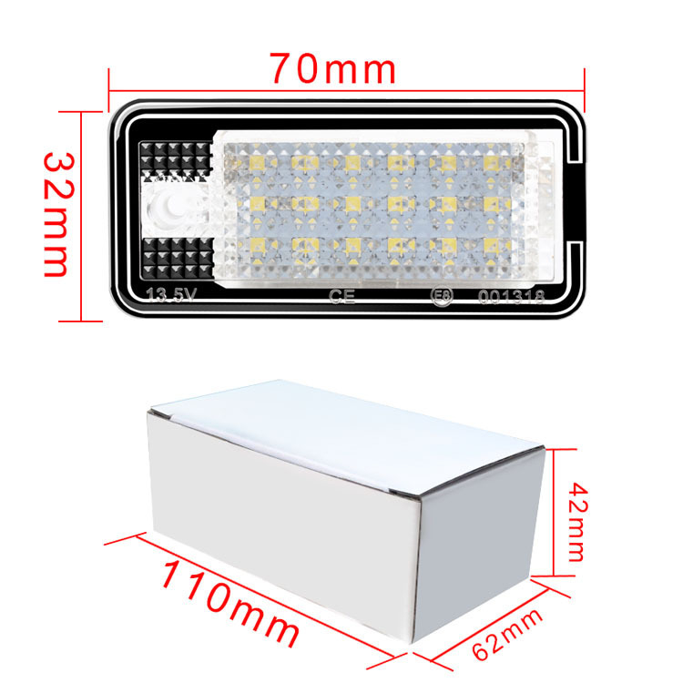 Lampă LED pentru plăcuța de înmatriculare Audi A3/S3/A4/A6/C6/A8/Q7/RS4/RS6 - 12V, 3.48W, 6500K, 50.000 ore