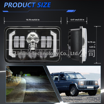 Faro LED cu design craniu, compatibil universal; carcasă din aluminiu turnat, lentilă PC; protecție IP; personalizare disponibilă