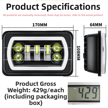 LED töövalgustus sõidukitele ja veoautodele kahetoonilise Angel Eye DRLiga ja suunamisignaaliga, 55W, 9-36V, 80000 lm, 50000 h, 7 LED