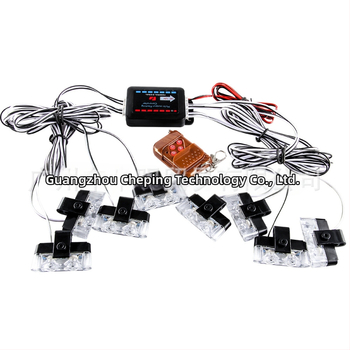 Sõiduki restide LED hoiatusvalgus juhtmevaba kaugjuhtimisega, kaks LED-d, 1-8 LED konfiguratsioon, ABS+LED (12V, 16W, 0.3A)