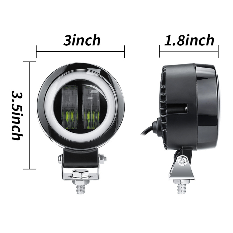 LED работна светлина за мотоциклет, модел 7D, 20W, 1800 lm, Cree светодиод, 12V