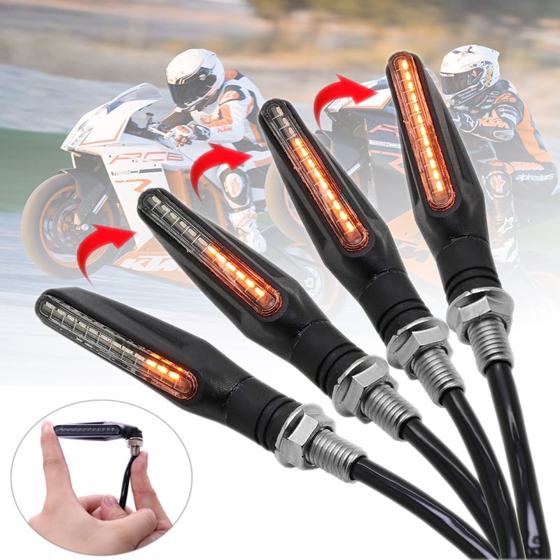 Motorkerékpár LED index lámpa, 12 LED, 335 SMD csík, szekvenciális üzemmód, modell ST-LS12LED, 1.2W, 12V, ABS + Acrylic