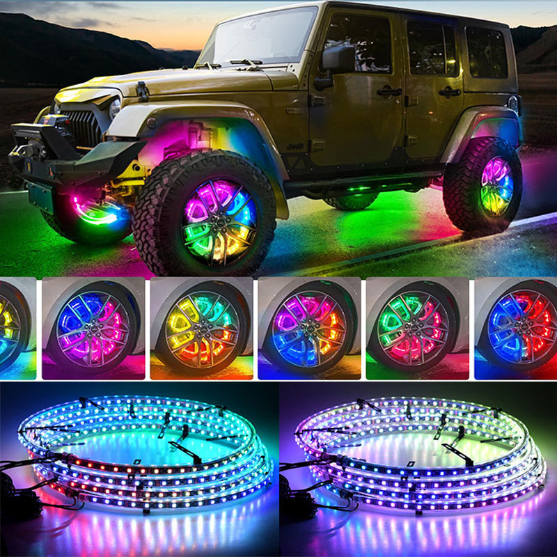 Kahekülgne velje-hub LED-valgustus auto jaoks, sobib autodele, SUV-idele ja maasturitele, 12V, 5W, PVC+LED