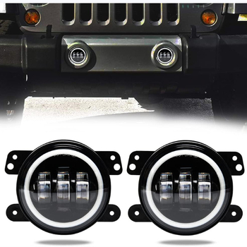 LED miglas lukturi Mazda JK – alumīnija sakausējums, 9-36V, LED 1W, Modelis Mu man-four sides fixed 30w, Halo Angel Eyes