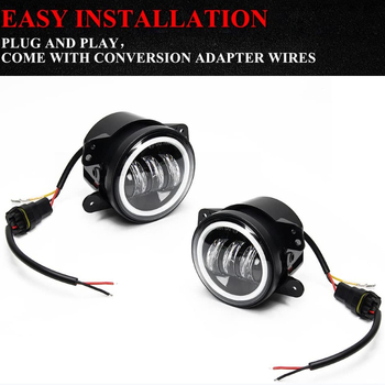 LED miglas lukturi Mazda JK – alumīnija sakausējums, 9-36V, LED 1W, Modelis Mu man-four sides fixed 30w, Halo Angel Eyes