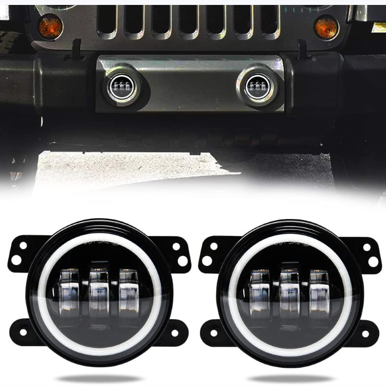 LED светлини за мъгла за Mazda JK – Halo Angel Eyes, алуминиева сплав, 9–36V, 1W LED, модел Mu man-four sides fixed 30w