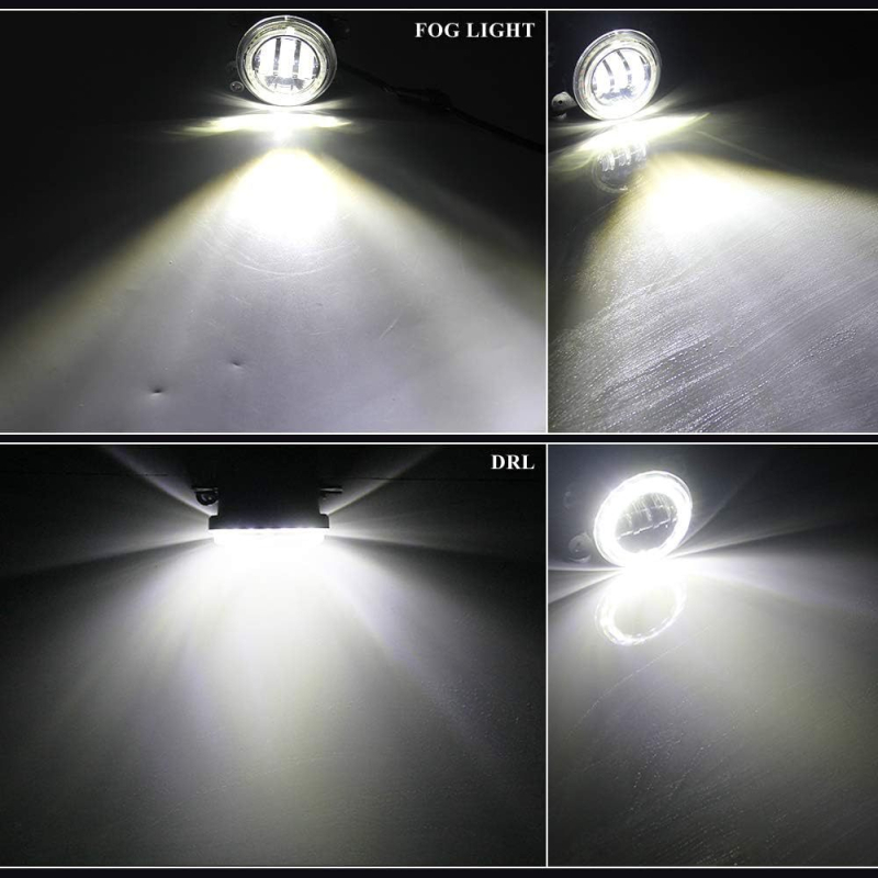 LED miglas lukturi Mazda JK – alumīnija sakausējums, 9-36V, LED 1W, Modelis Mu man-four sides fixed 30w, Halo Angel Eyes