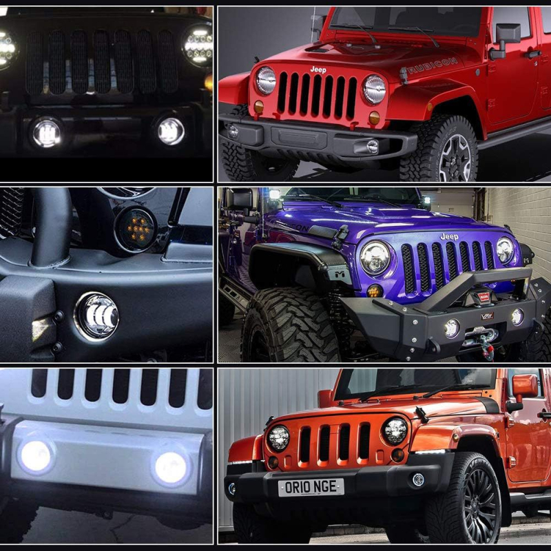 LED miglas lukturi Mazda JK – alumīnija sakausējums, 9-36V, LED 1W, Modelis Mu man-four sides fixed 30w, Halo Angel Eyes