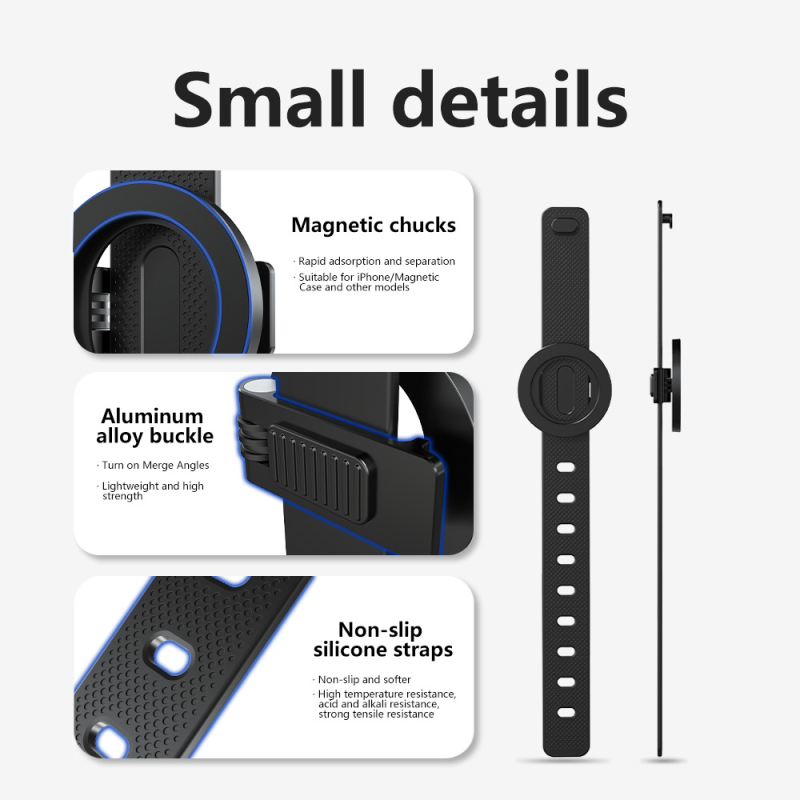 MagSafe μαγνητικός δέκτης τηλεφώνου, βάση τύπου lazy stand, από κράμα αλουμινίου, συμβατό με καρότσι αγορών και ιμάντα γυμναστηρίου, δυνατότητα παραμετροποίησης, άδειες ιδιωτικών μαρκών