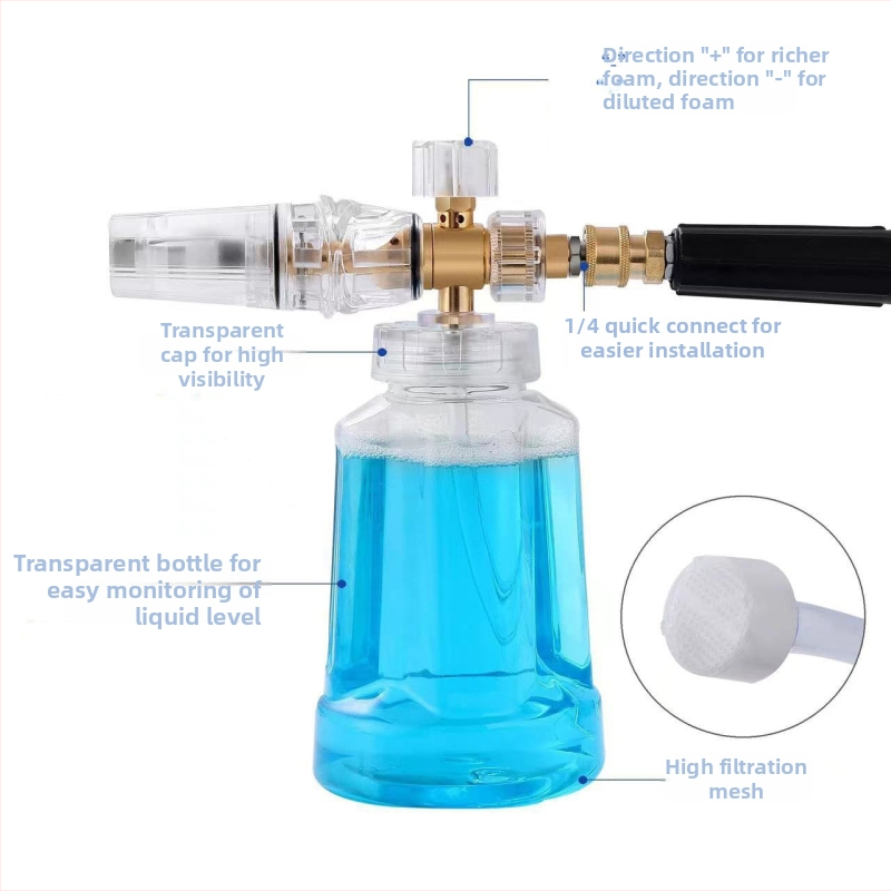 Anlu Shi pena sprej na umývanie áut s hliníkovou hlavou a hliníkovou rukoväťou, dosah postreku 5-10, tlak vody 4-8, hmotnosť 460 g