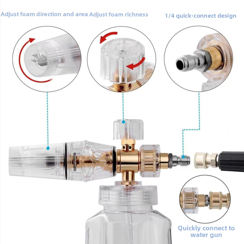 Anlu Shi pena sprej na umývanie áut s hliníkovou hlavou a hliníkovou rukoväťou, dosah postreku 5-10, tlak vody 4-8, hmotnosť 460 g