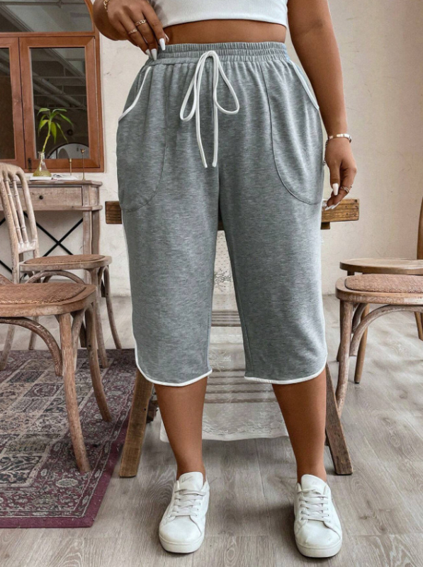 Дамски ежедневни къси панталони с права кройка и висока талия, полиестер + еластан, без гладене, летен модел 2024, стил японско-корейски лайт