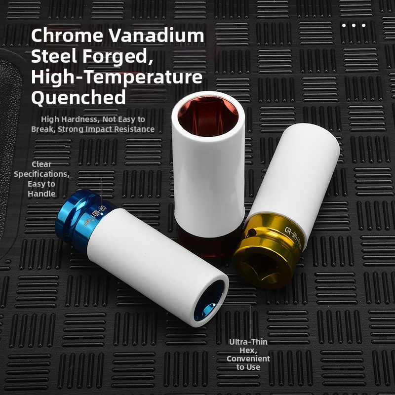 Комплект гнездови вложки за пневматичен гаечен ключ — Luofan стомана, хромирано покритие