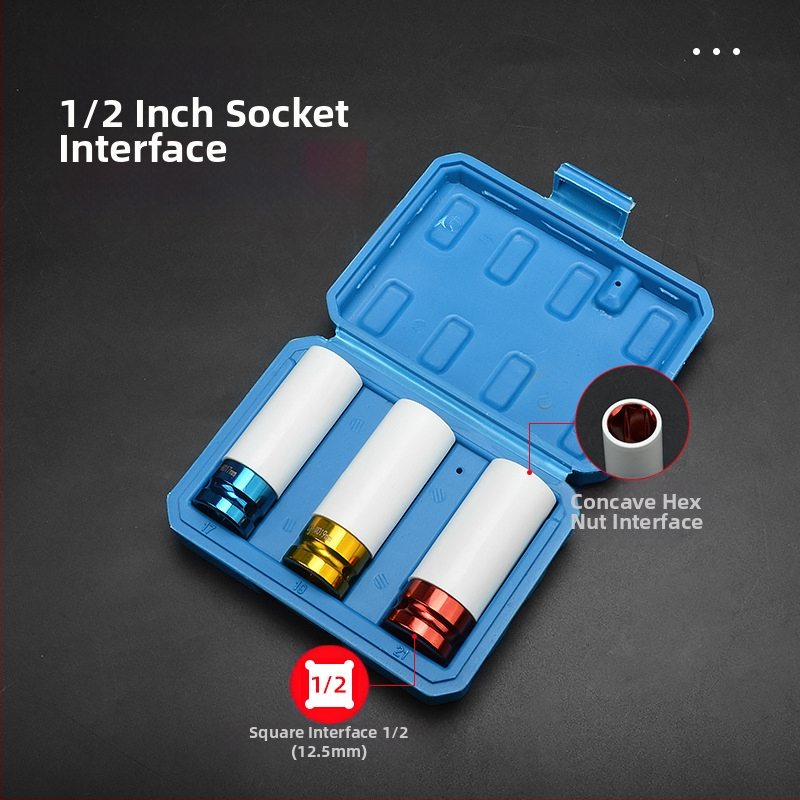 Комплект гнездови вложки за пневматичен гаечен ключ — Luofan стомана, хромирано покритие