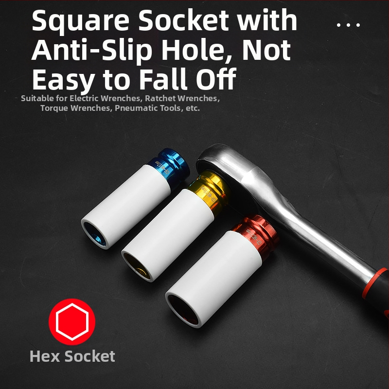 Комплект гнездови вложки за пневматичен гаечен ключ — Luofan стомана, хромирано покритие