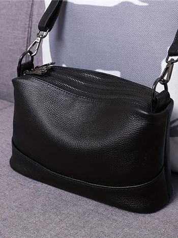 Думплинг стил PU дамска чанта за рамо с множество отделения, кръстосана чанта за носене през рамо, ципно затваряне, подплата полиестер‑памук, с една презрамка