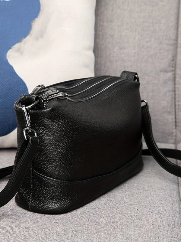 Думплинг стил PU дамска чанта за рамо с множество отделения, кръстосана чанта за носене през рамо, ципно затваряне, подплата полиестер‑памук, с една презрамка