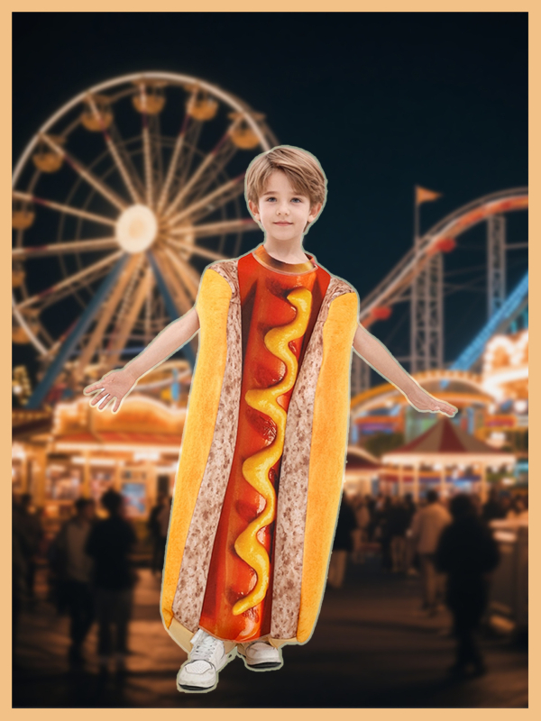 CANDA Детски костюм горещо куче – полиестер, съдържание 95%+, унисекс, сценично облекло, пролет 2025