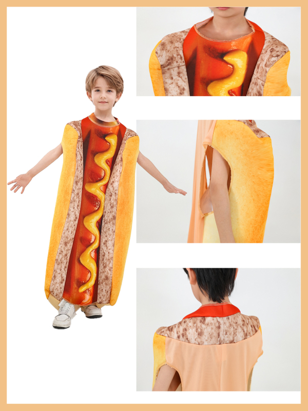 CANDA Детски костюм горещо куче – полиестер, съдържание 95%+, унисекс, сценично облекло, пролет 2025