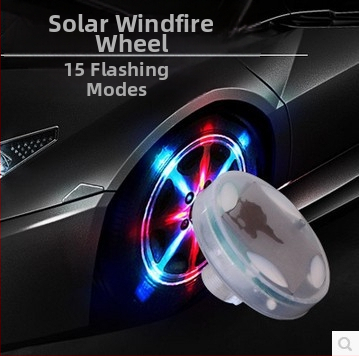 LED gaisma rievas ventiļiem auto un motociklam, saules enerģija, RGB LED, universāla piestiprināšana