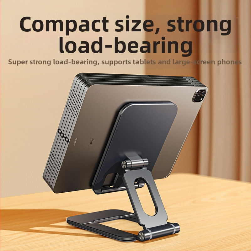 Stolný držiak na telefón a tablet – skladací, prenosný, zliatina hliníka s protišmykovým silikónom, stabilná podpora pre živé vysielanie a učenie
