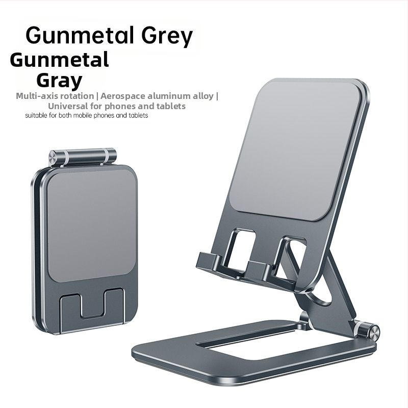 Десктоп държач за телефон и таблет – сгъваем, преносим, алуминиева сплав със силикон против приплъзване, стабилна поддръжка за лайв предавания и учене