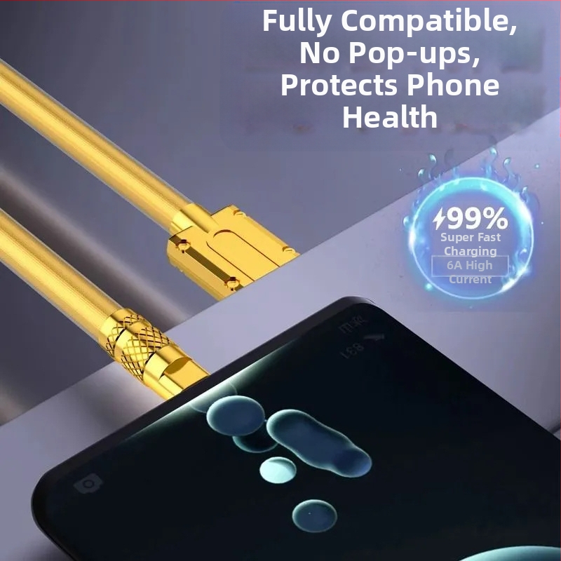 3-в-1 кабел за данни с Lightning, Micro USB и Type-C – PVC кабел за бързо зареждане, с едно гнездо