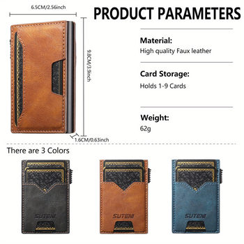 Denior Suport pentru carduri MagSafe din Piele Imitată — Handmade, Slot Elastic, Stand Multifuncțional, Compatibil Apple