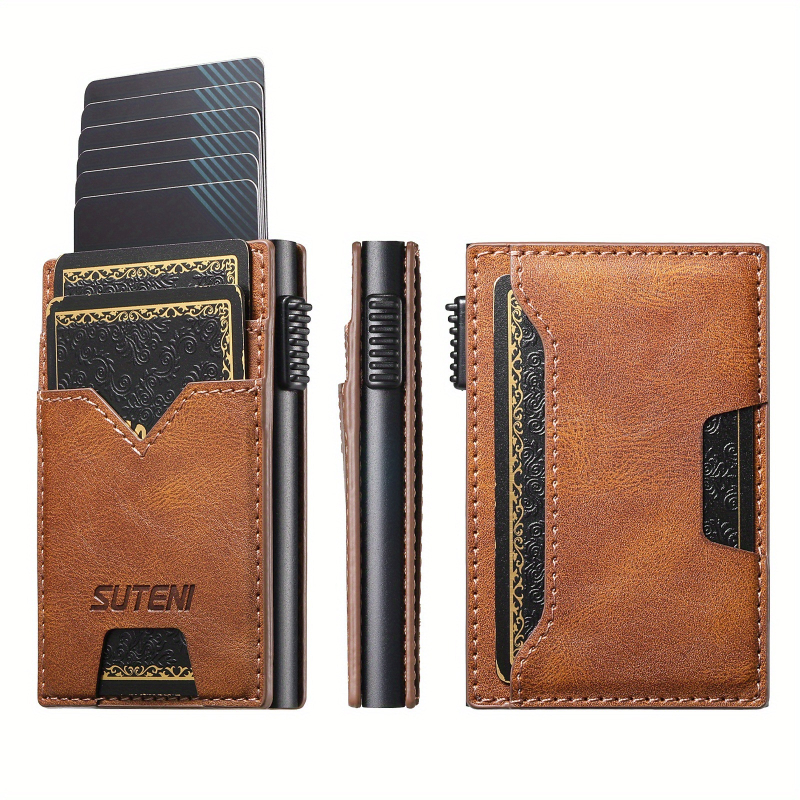 Denior Suport pentru carduri MagSafe din Piele Imitată — Handmade, Slot Elastic, Stand Multifuncțional, Compatibil Apple