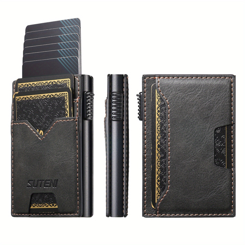 Denior Suport pentru carduri MagSafe din Piele Imitată — Handmade, Slot Elastic, Stand Multifuncțional, Compatibil Apple