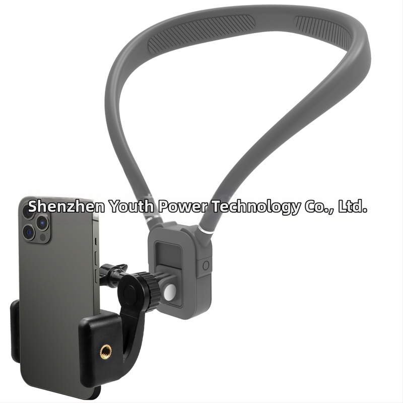 Krk-ný visací držiak pre športovú kameru a mobilný telefón – prvá osoba perspektíva, silikónový materiál; balenie obsahuje: vešiakový držiak, skrutky, adaptér, klip na telefón