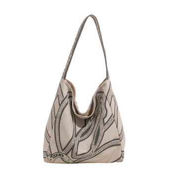 Női denim tote táska, vízszintes négyzet alakú forma, mágneszár, poliészter bélés, belső ID zseb