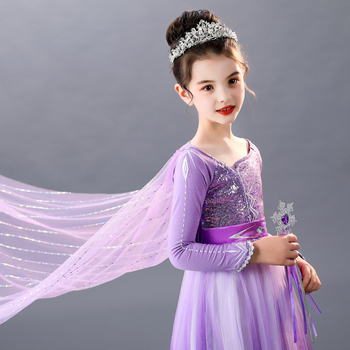 Φόρεμα για κορίτσια Ελσα Πριγκίπισσα, μακριά μανίκια, πολυεστέρας 85%, επένδυση από βαμβάκι, στυλ πριγκίπισσας, για ηλικίες 3–8 ετών