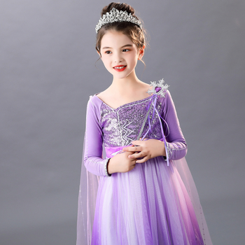 Φόρεμα για κορίτσια Ελσα Πριγκίπισσα, μακριά μανίκια, πολυεστέρας 85%, επένδυση από βαμβάκι, στυλ πριγκίπισσας, για ηλικίες 3–8 ετών