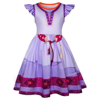 Lányoknak készült A-vonalú ruha, rajzfilm mintával, milk silk szövet, 100% poliészter