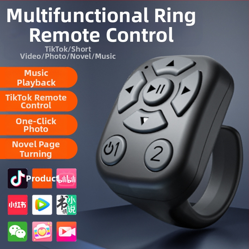 Bluetooth дистанционно за пръстен за мобилно видеозаснемане и превъртане на страници, модел J6, Bluetooth 4.2, ABS корпус, 5 g