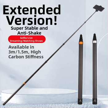 Επέκταση selfie stick από ανθρακονήματα, συμβατή με Insta360 X4/X3/X2 – ρυθμιζόμενη, αόρατο σχέδιο