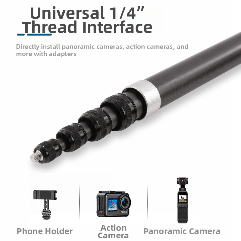 Επέκταση selfie stick από ανθρακονήματα, συμβατή με Insta360 X4/X3/X2 – ρυθμιζόμενη, αόρατο σχέδιο