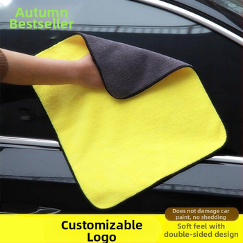 Yirun πετσέτα καθαρισμού αυτοκινήτου, διπλής όψης κοραλλένιο βελούδο, παχύτερη, υψηλής απορροφητικότητας, γρήγορο στέγνωμα