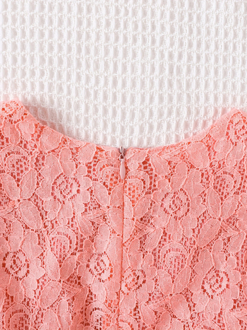 Φόρεμα κοριτσιών σε γραμμή Α, δαντέλα και πολυεστέρας, μακριές μανίκια με ζώνη από δαντέλα, κατάλληλο για άνοιξη και φθινόπωρο, για ηλικίες 3–8 ετών