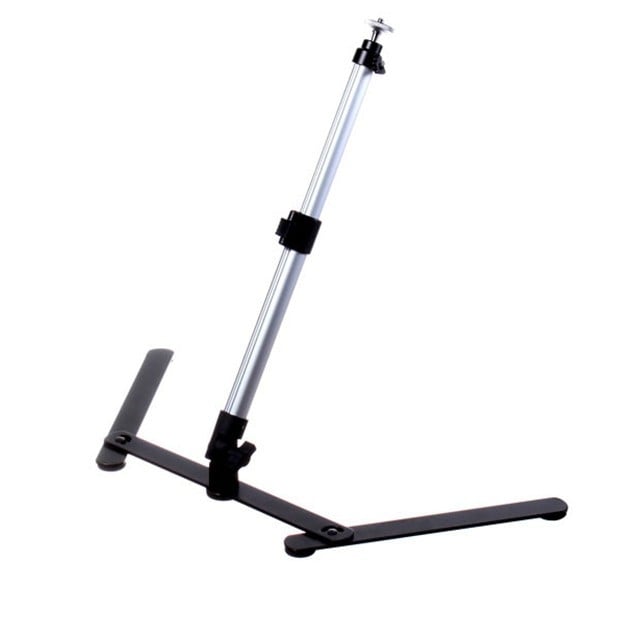 Galda statīvs digitālajai kamerai - alumīnija un dzelzs konstrukcija, 2 sadaļas, darba augstums 200–400 mm, maksimālais slodze 3 kg