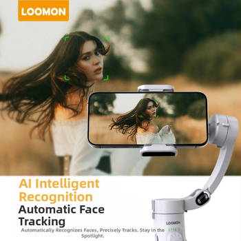 M2 mobilo tālruņa gimbals: rokas stabilizators ar trim asīm, AI sejas atpazīšana, Bluetooth, ABS