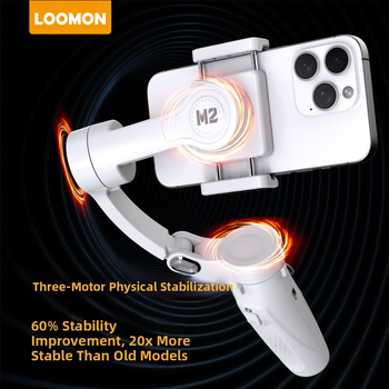 M2 mobilo tālruņa gimbals: rokas stabilizators ar trim asīm, AI sejas atpazīšana, Bluetooth, ABS