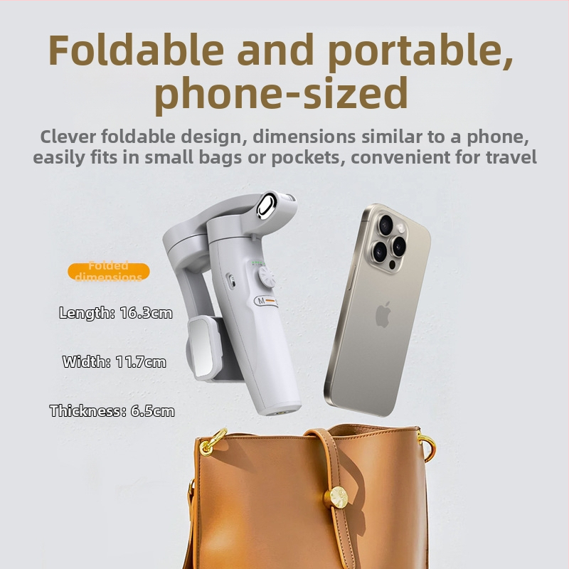 M2 мобилен телефон гимбал: триосов ръчен стабилизатор с AI проследяване на лицето, Bluetooth, ABS