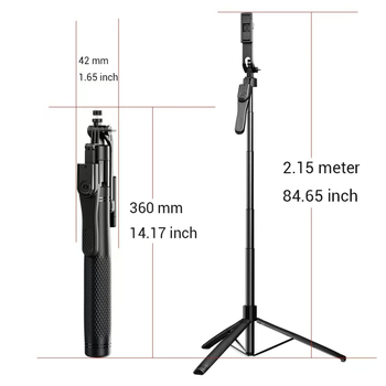 K29 Băț de selfie Live cu Bluetooth, corp din aliaj, telecomandă, stabilizare, iluminare