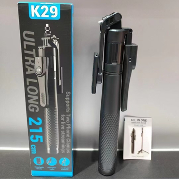 K29 Băț de selfie Live cu Bluetooth, corp din aliaj, telecomandă, stabilizare, iluminare