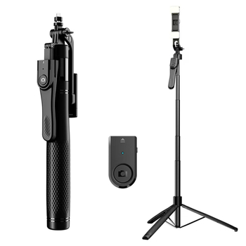 K29 Băț de selfie Live cu Bluetooth, corp din aliaj, telecomandă, stabilizare, iluminare